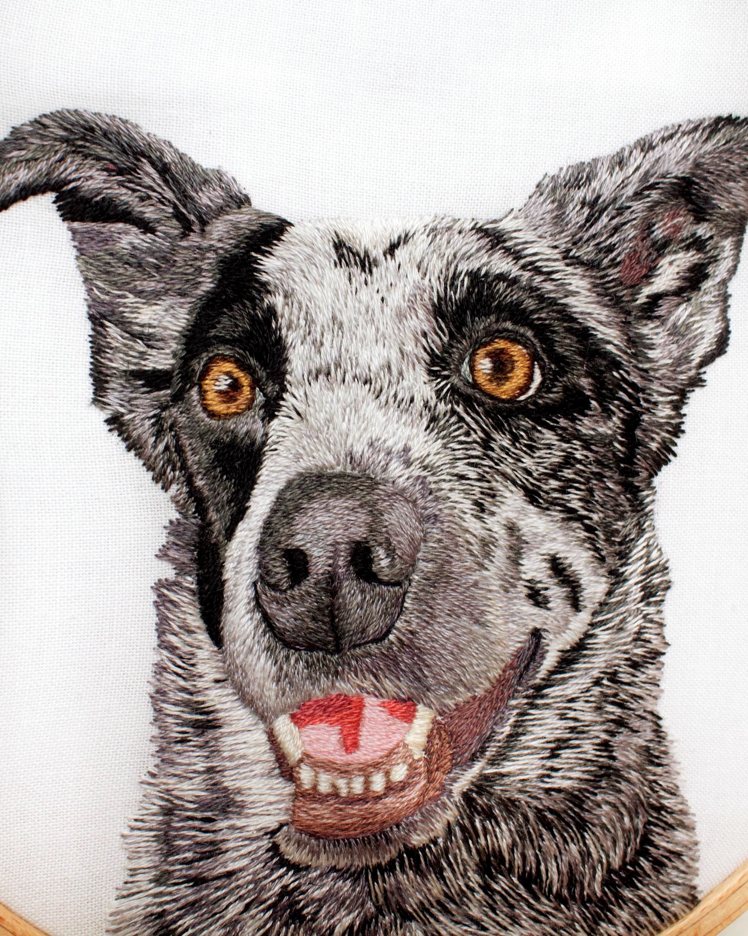 Custom Pet Portrait, Hand Embroidered Hoop Art, Custom Cat or Dog Portrait, Personalized Pet Gift, Pet Memorial