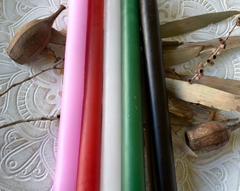 Coloured Taper candles - Ritual candles - 9hr candles - Spell Candles - Coloured Candles - Black and White Candles