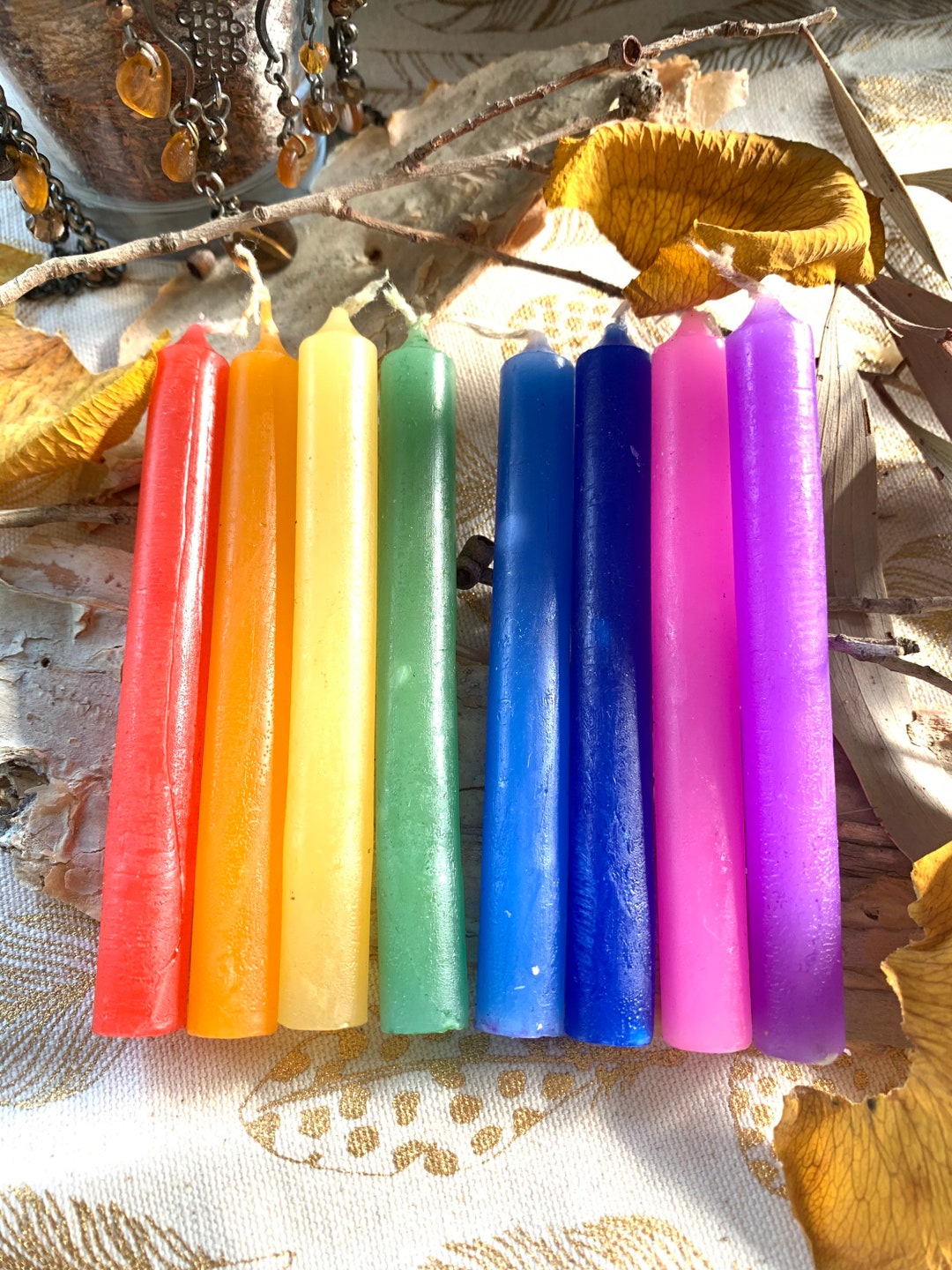 Coloured Chime Candles Wish Candles Ritual Candles 2 Hr Candles