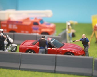 1:64 Scale Road Barrier – Diecast Diorama Prop, Made in USA