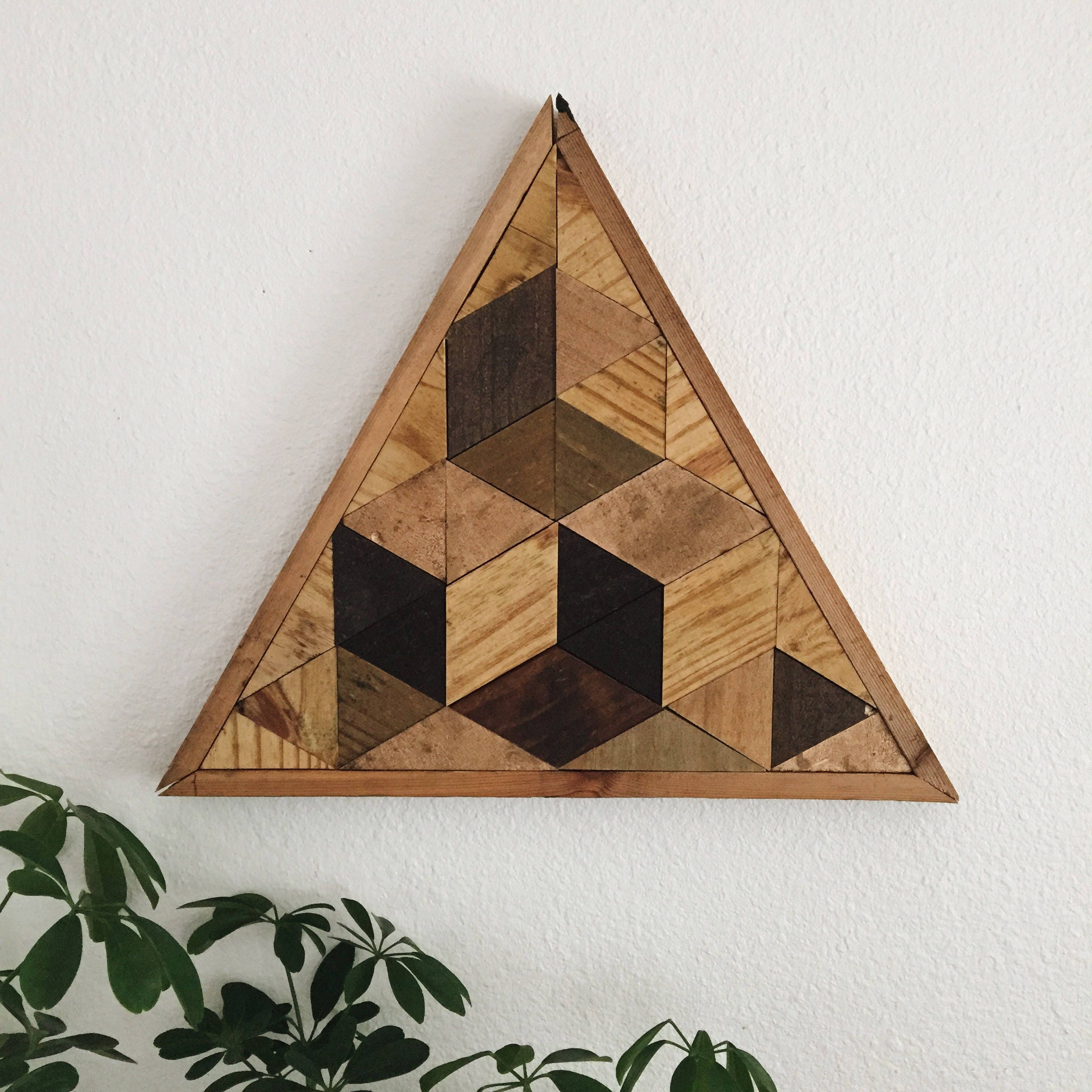 Triangle 001 Reclaimed Wood Wall Art Geometric Wall Art Etsy