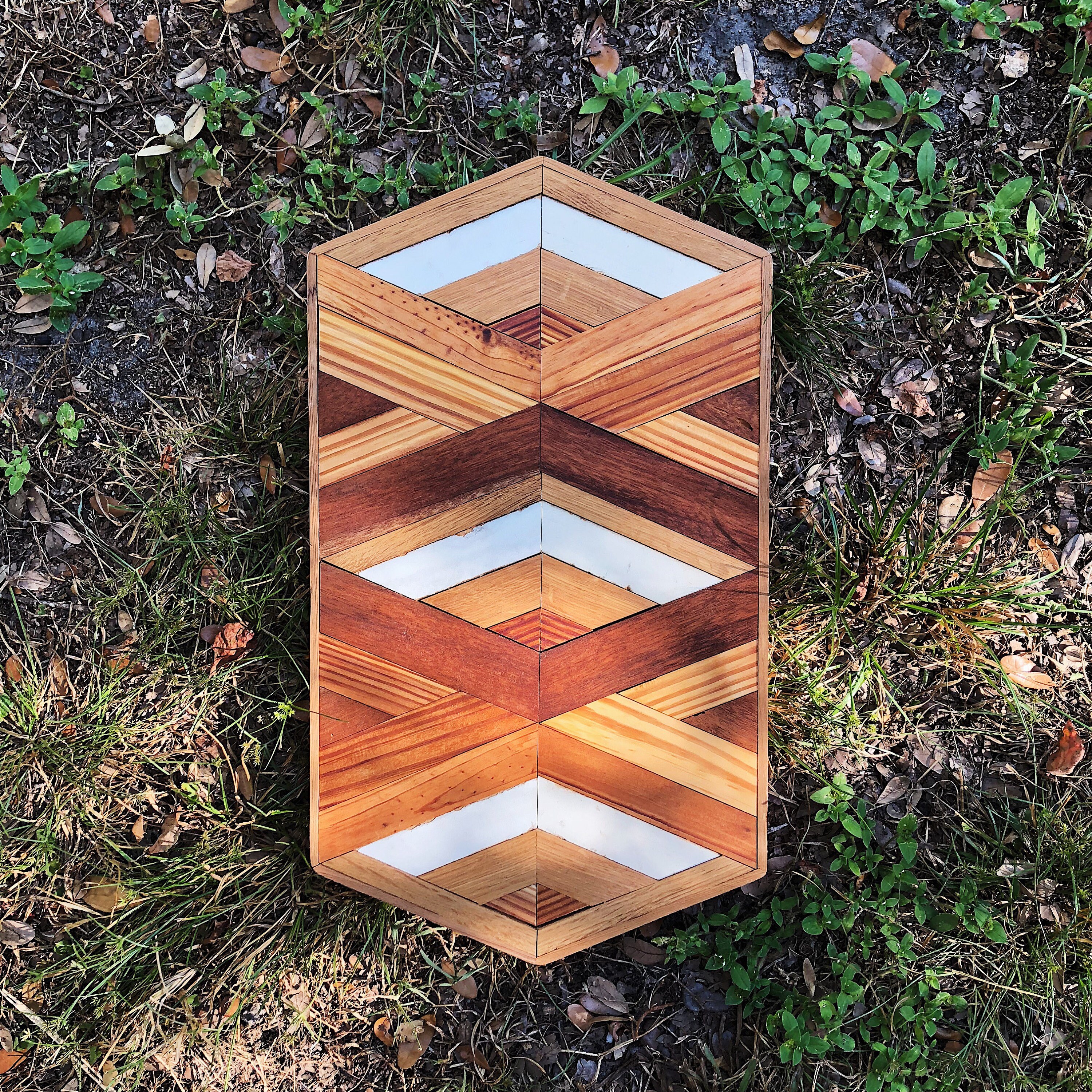 Hexagon 003 Reclaimed Wood Wall Art Geometric Wall Art Etsy