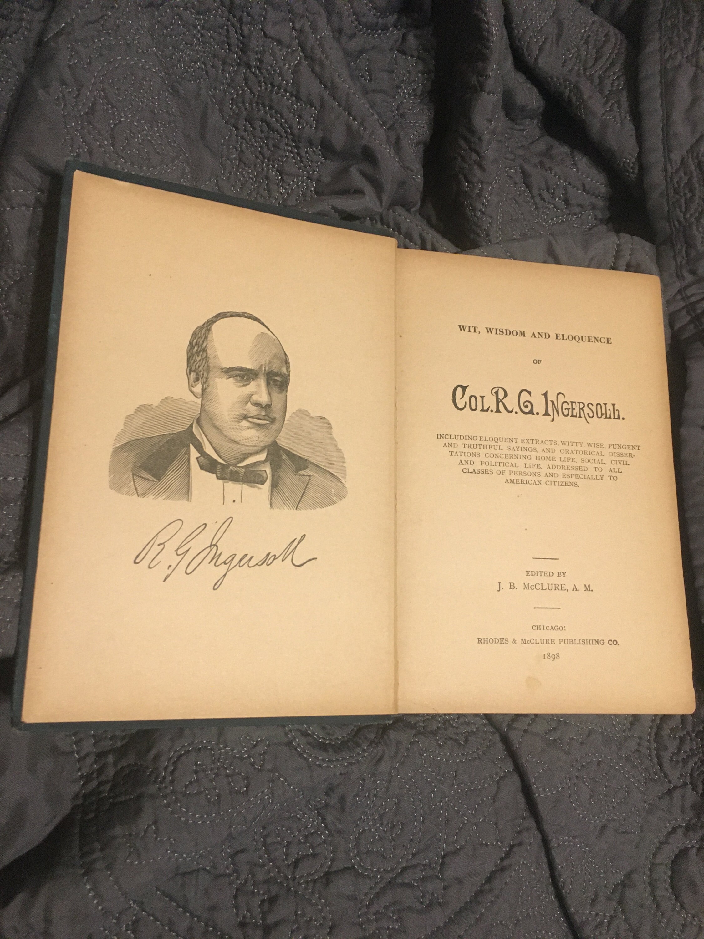 Antique Book 1898 Wit Wisdom & Eloquence of Col. R.G. | Etsy