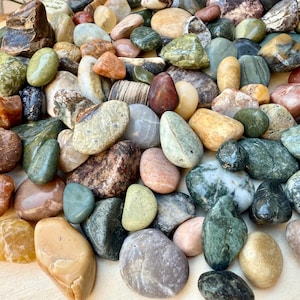 Hand-Tumbled Mixed Gemstones: Polished Natural Stones for Crafts & Decor