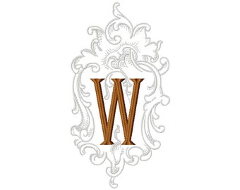 Embroidery Letter W Design Mediavel style Machine Embroidery Initials Mini Embroidery Digital Font