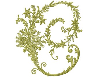 Embroidery Letter C Design Victorians style Machine Embroidery Initials Mini Embroidery Digital Font