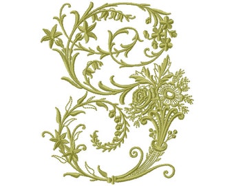 Embroidery Letter G Design Victorians style Machine Embroidery Initials Mini Embroidery Digital Font