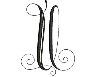 Embroidery Letter U Design Modern Embroidery Monogram Machine Embroidery Initials Mini Embroidery Digital font
