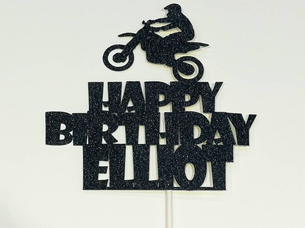 Personalised Motorbike Cake Topper. Fun Cake Decoration. Happy | Etsy