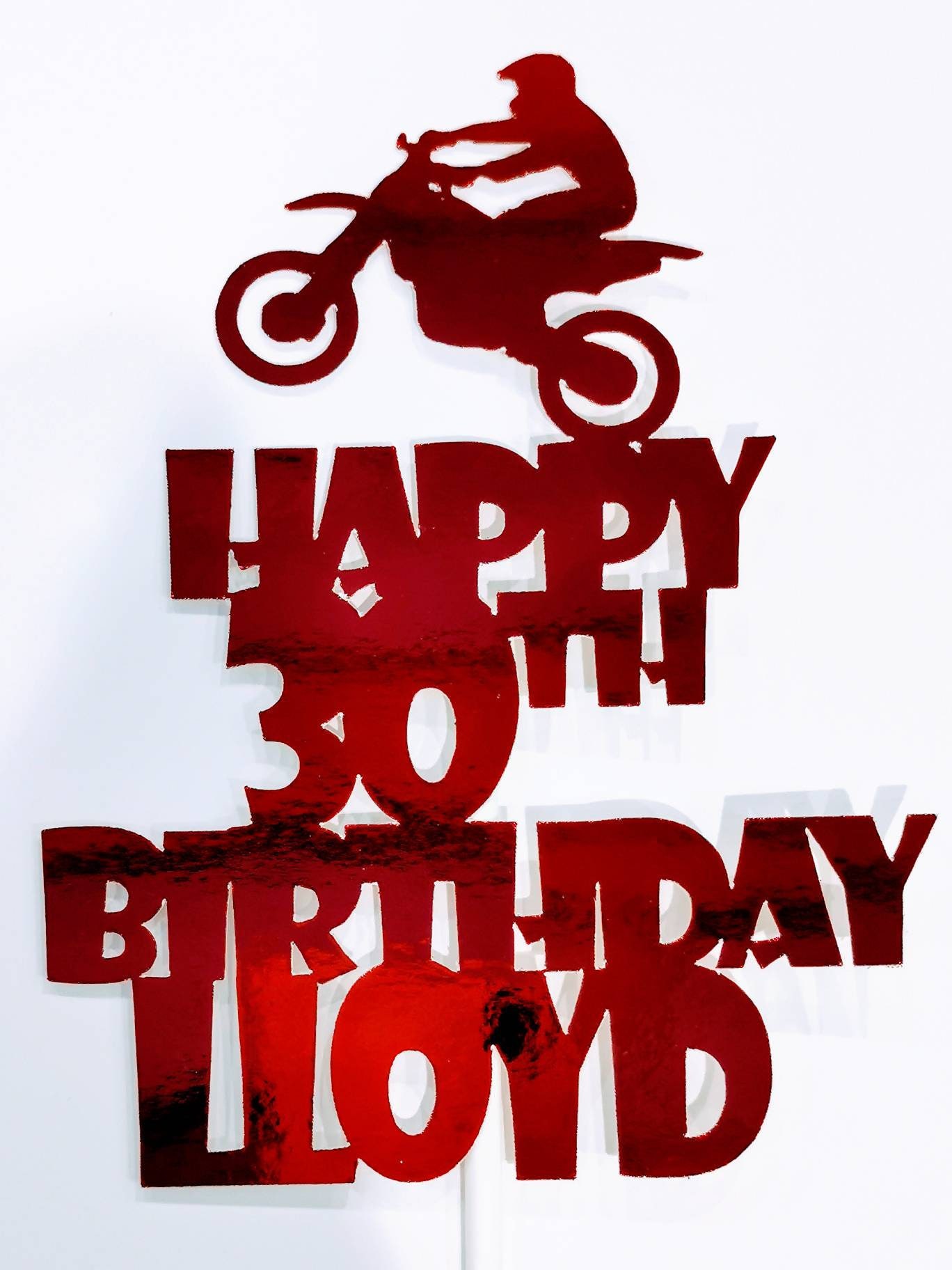 Personalised Motorbike Cake Topper. Fun Cake Decoration. Happy | Etsy