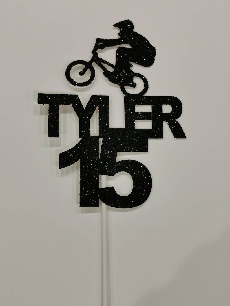 Personalised BMX Bike Cake Topper. Fun Cake Decoration Personalised BMX Bike Cake Topper. Fun Cake Decoration