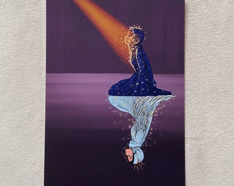 Reflection-Gold foil postcard- A6 size- Gift for her- Eid gift