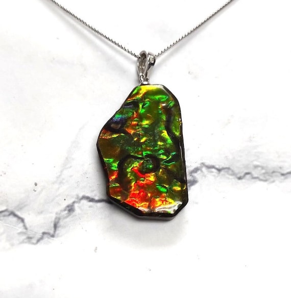 Freeform ammolite pendant 33x20mm