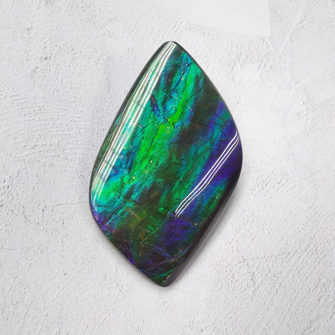 Freeform Ammolite Stone Hand Sample 95x55mm - Etsy