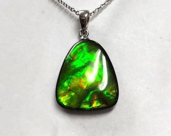Freeform ammolite pendant 21x18mm