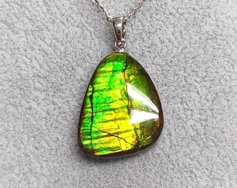 Freeform ammolite pendant 22x18mm