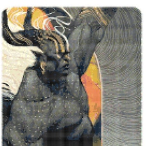 Dragon Age Inquisition Qunari Male Tarot Card Cross Stitch Pattern