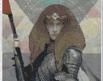 Dragon Age Inquisition Human Female Tarot Card Cross Stitch Pattern