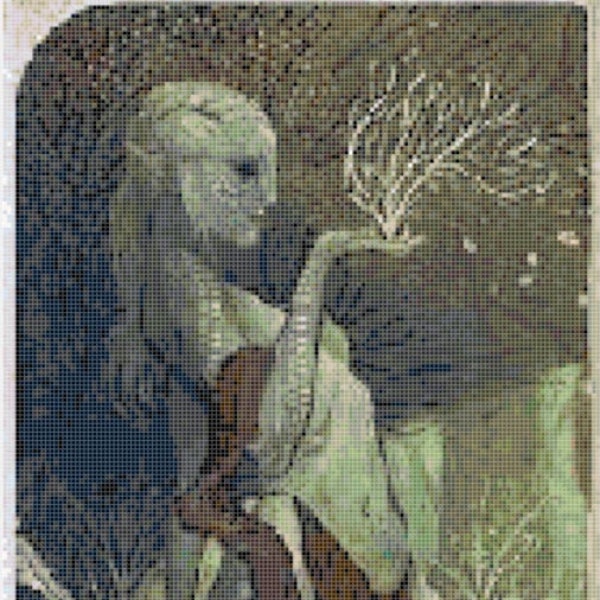 Dragon Age Inquisition Female Dalish Elf Tarot Card Cross Stitch Pattern