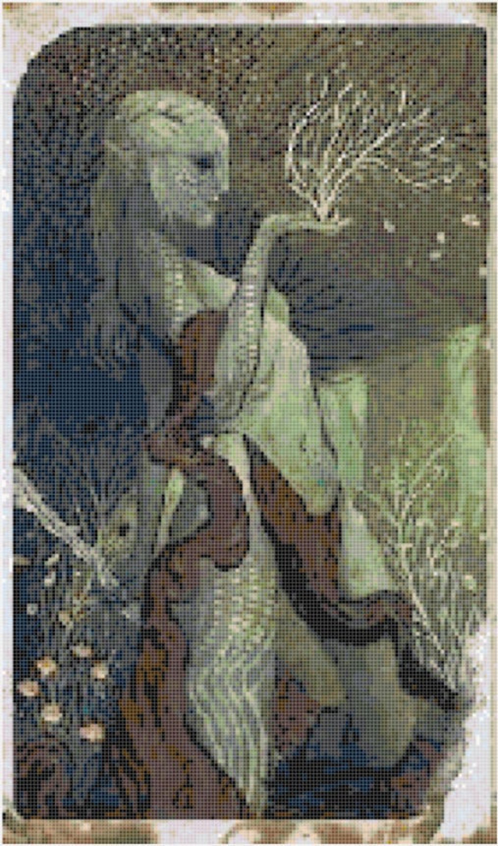 Dragon Age Inquisition Female Dalish Elf Tarot Card Cross Stitch