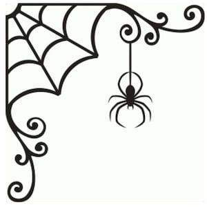 Corner Spider Halloween Cross Stitch Pattern