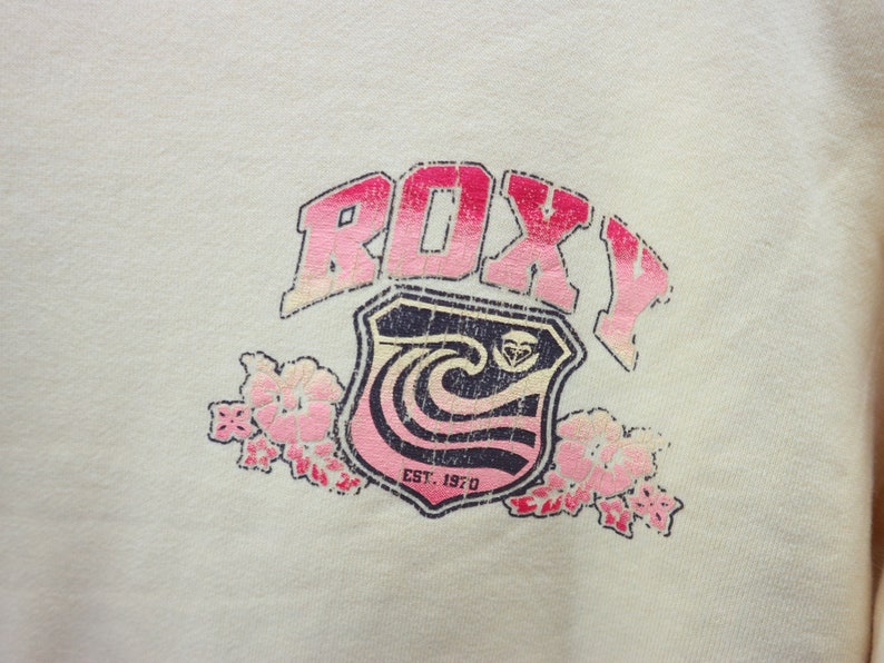 Vintage Roxy Minimalist Logo Sweatshirt Surf Surfing Sport Aloha Hawaii Sweater Size L