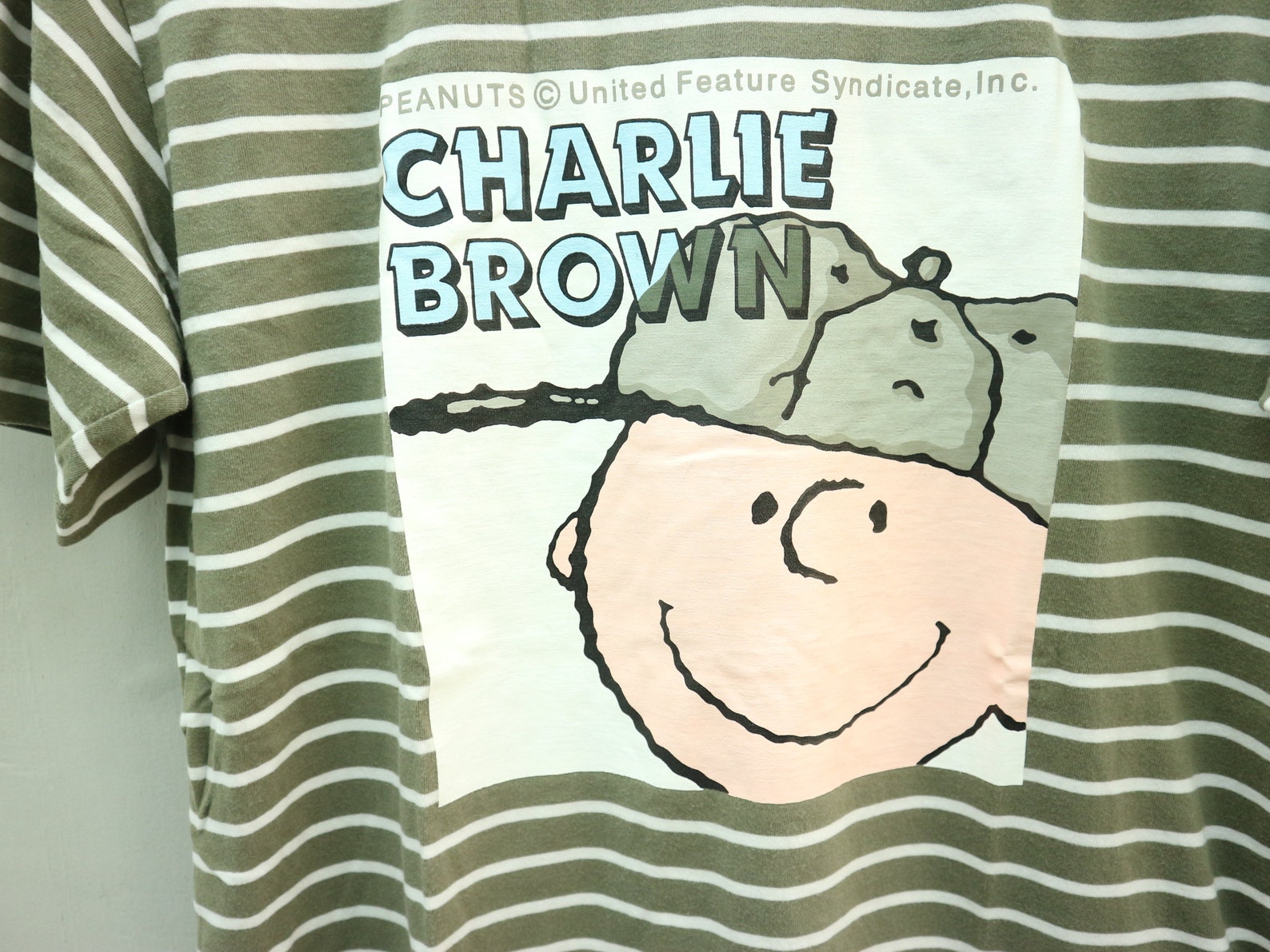 Vintage Snoopy Charlie Brown Stripe T shirt Big Print Logo | Etsy