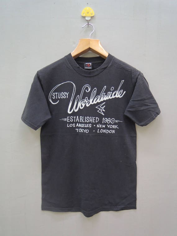 Vintage Stussy Big Logo T Shirt Skate Street Wear Size S Etsy