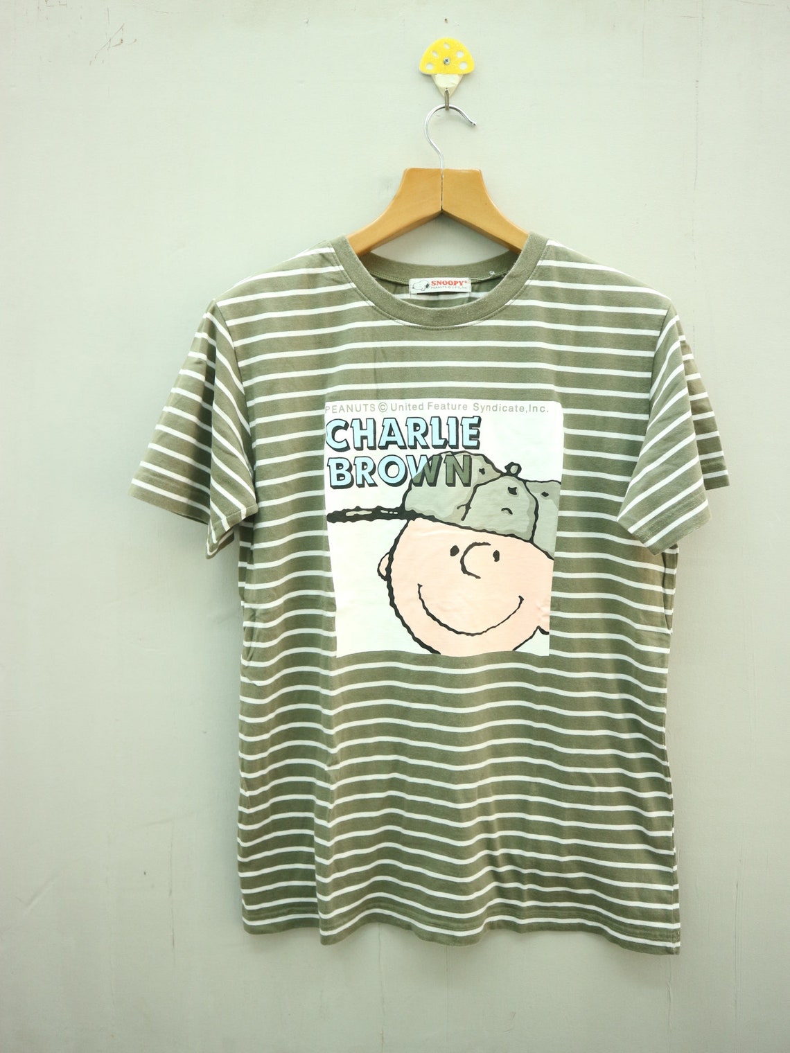 Vintage Snoopy Charlie Brown Stripe T Shirt Big Print Logo | Etsy