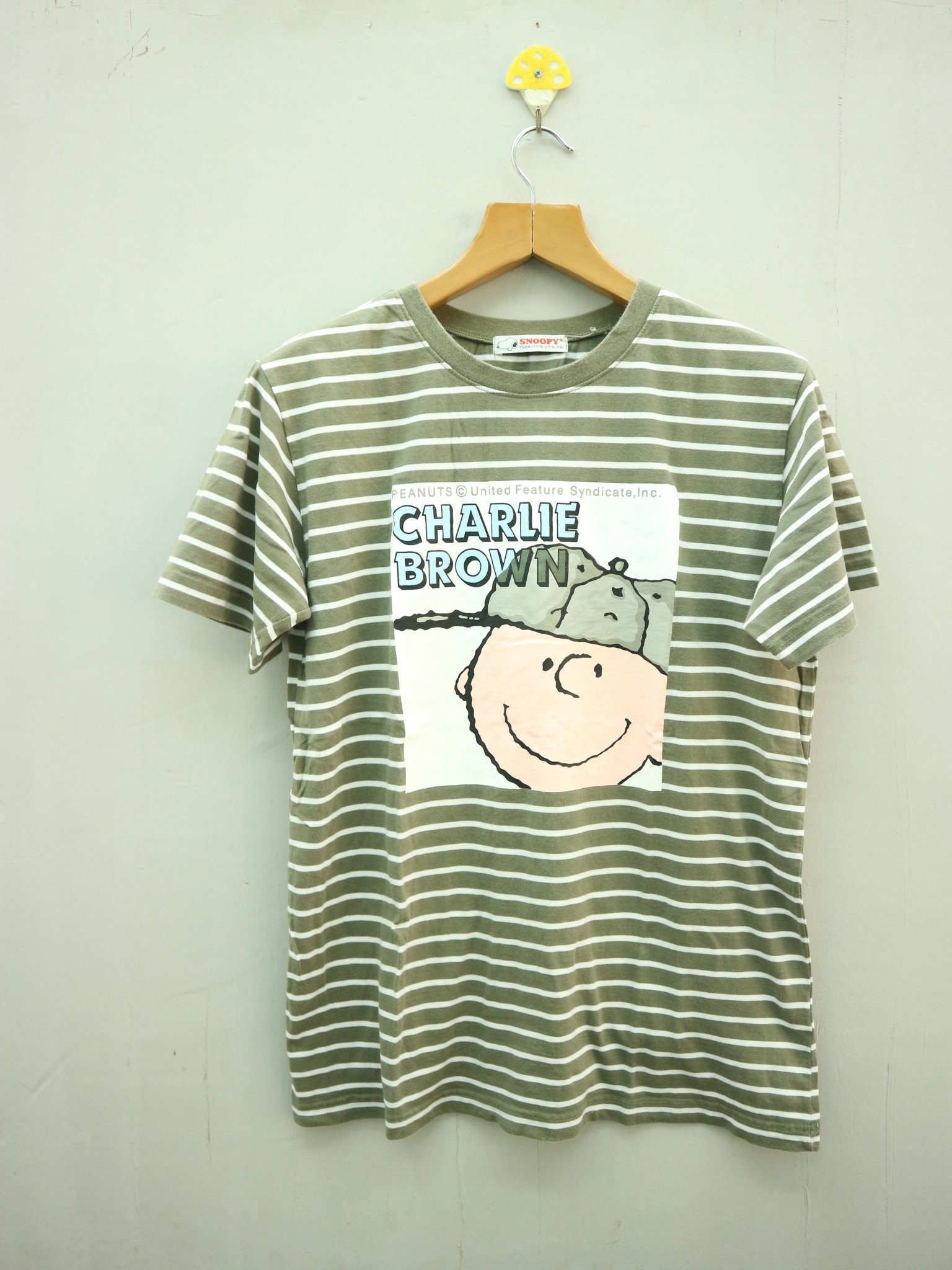 Vintage Snoopy Charlie Brown Stripe T Shirt Big Print Logo | Etsy