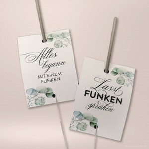 25 square labels for sparkler, wedding, ( Epic Eucalyptus )