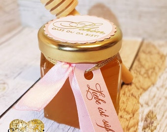 10 x Honey Jars Candy Gift Wedding Baptism Communion Confirmation
