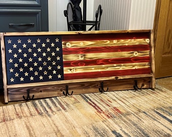 American Flag Coat Rack, USA Coat Rack