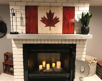 Wooden Canadian Flag, Rustic Canadian Flag,