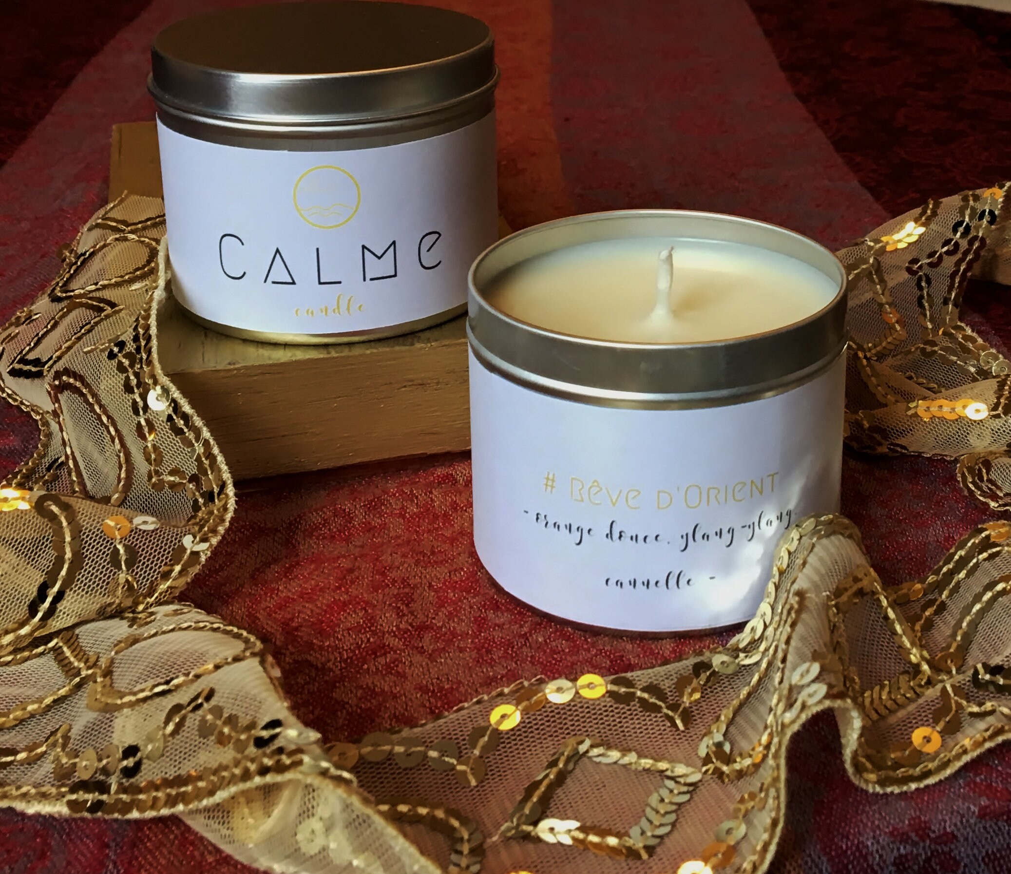 Rêve d'orient - Bougie à La Cire de Soja Parfumée Ylang-Ylang, Cannelle, Orange Douce