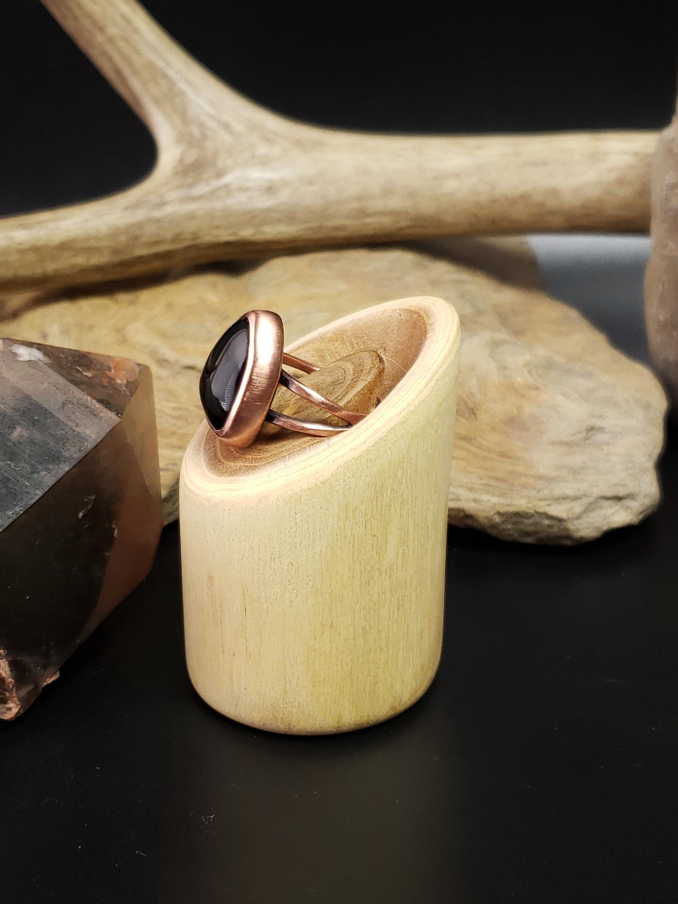 アパッチの涙の黒曜石の指輪 - Etsy 日本