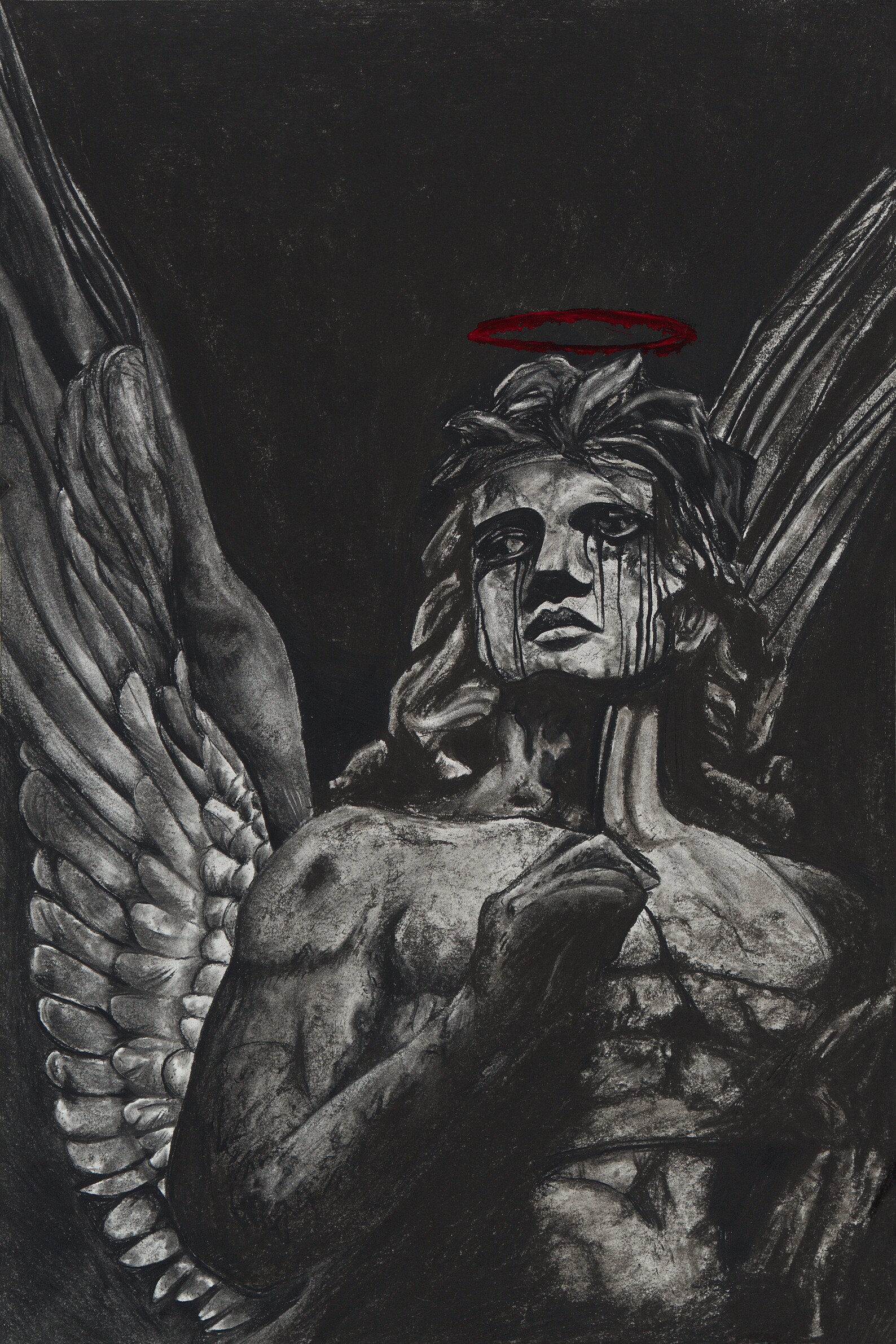 Angel Original Charcoal Art Etsy