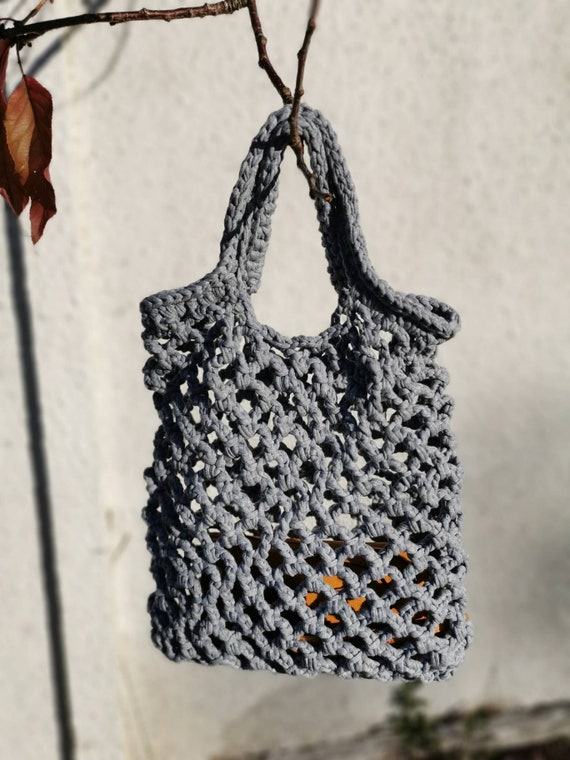 Sac filet idéal pour le marché réalisé au crochet