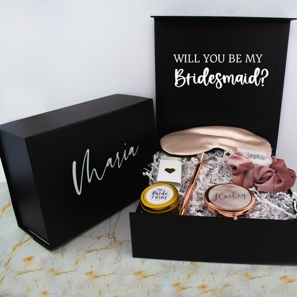 Black Proposal Gift Box - empty Bridesmaid Proposal Gift Box |Groomsman Box| Bridal Party Gift Box|.