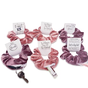 Zipper Scrunchie-Bridesmaid Proposal Gifts - Bachelorette Party Favors - Velvet Scrunchie - Bachelorette Party Hair Tie - Pocket Hair Tie
