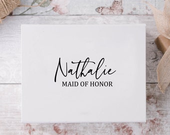 Personalized White Magnetic Gift Box: Bridesmaid Proposal Box
