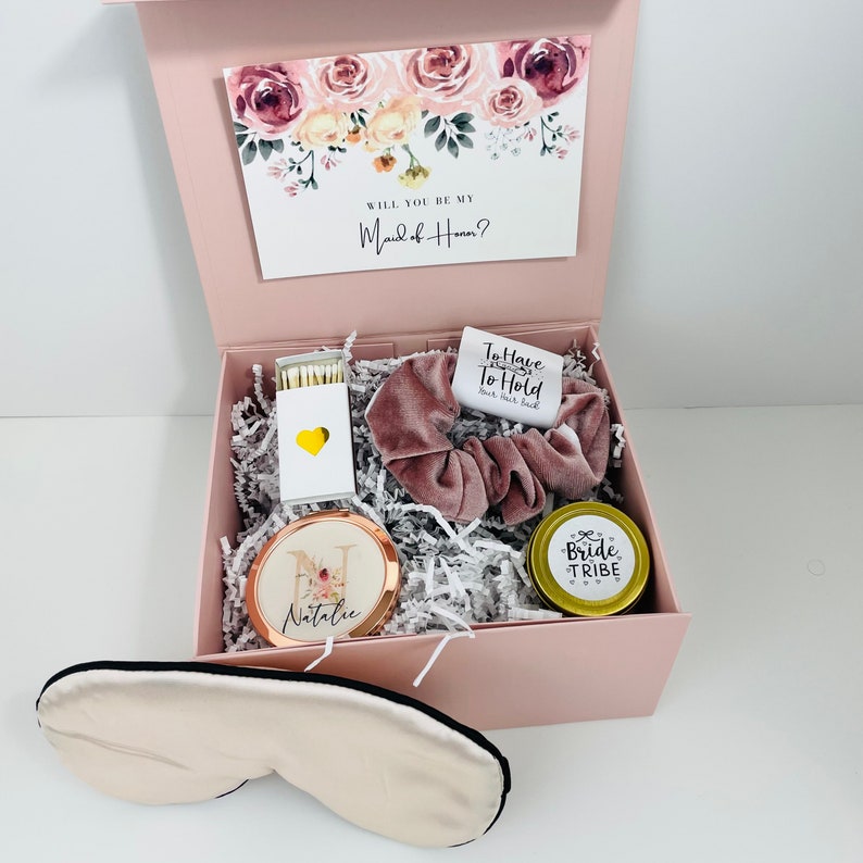 Personalized Bridesmaid Proposal Box Custom Name Care Package For Bridesmaids Bridal Party Gift Boxes Best/Modern Maid Of Honor Gift image 10