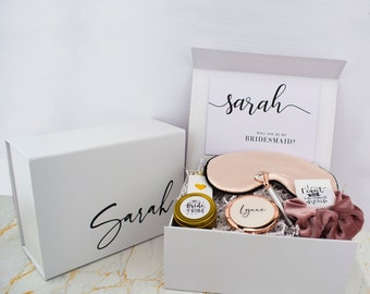 Personalized Bridesmaid Proposal Box – Custom Name Care Package For Bridesmaids – Bridal Party Gift Boxes – Best/Modern Maid Of Honor Gift.