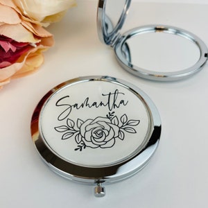 Compact Mirror Favor| Rose Gold | Gold | Silver | Mirror| Compact Mirror Personalized |Bridesmaid Gift| Pocket Mirror