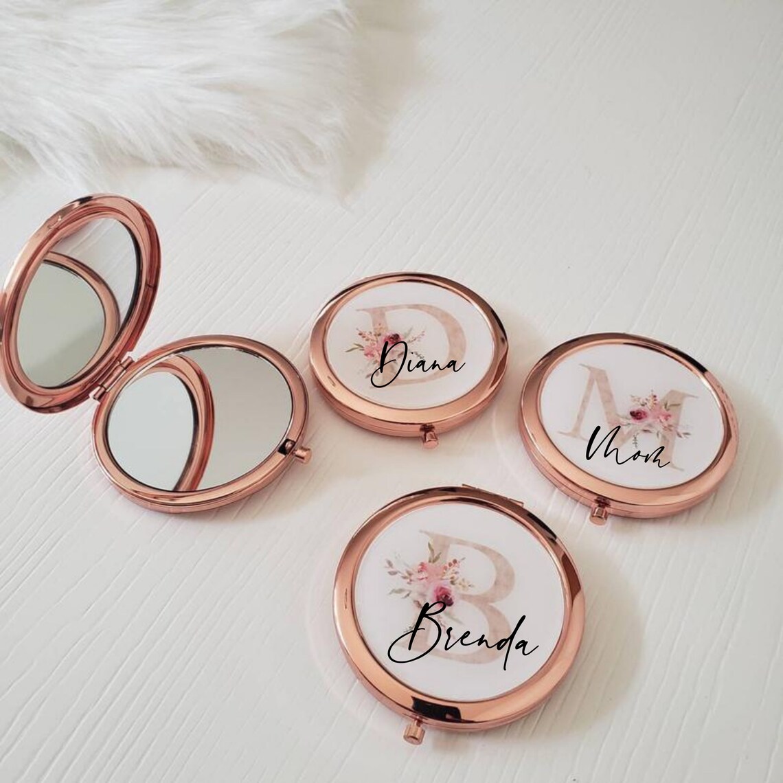 Compact Mirror Favor Gold Mirror Compact Mirror Personalized Etsy