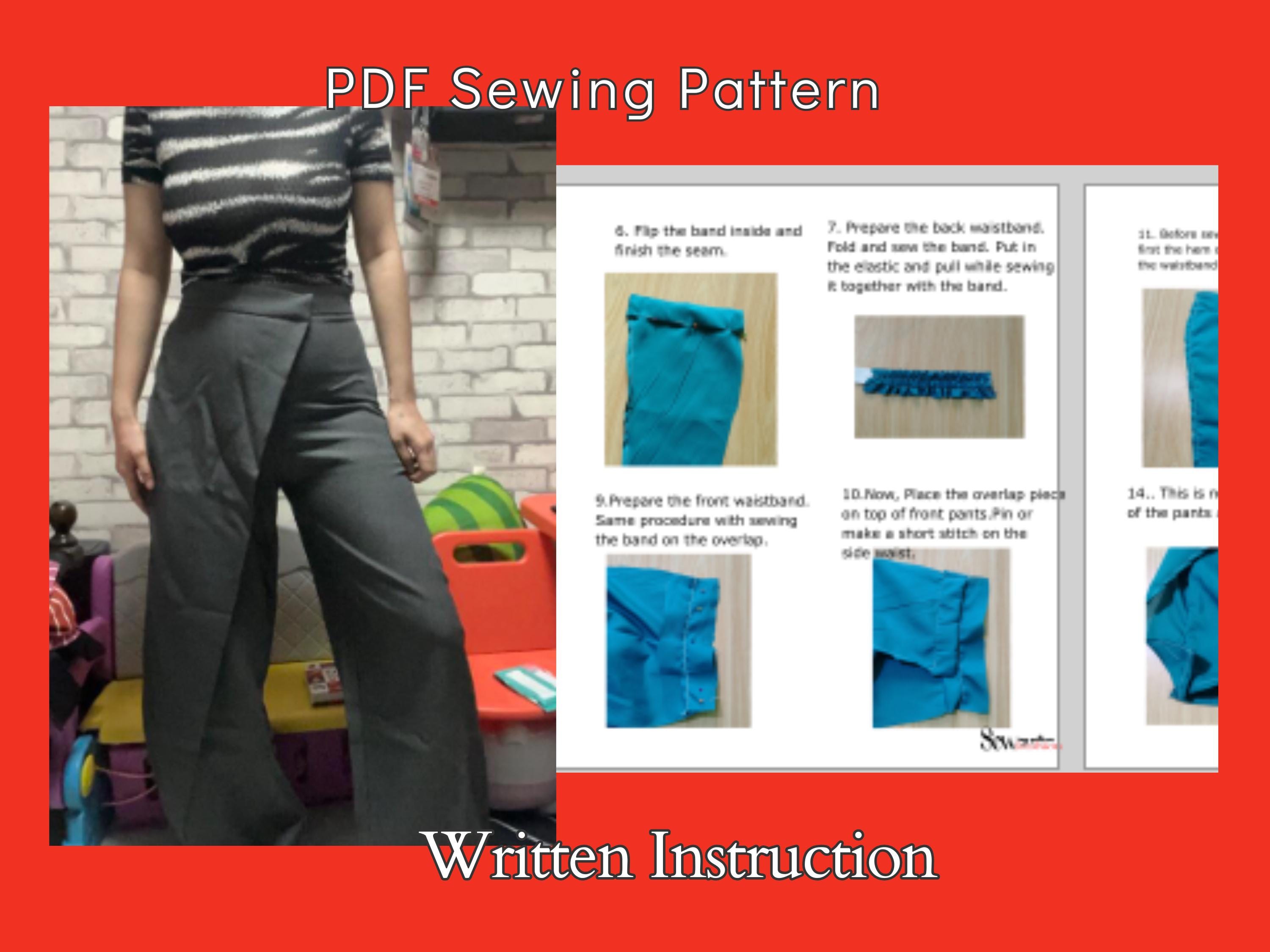 重ね合わせパンツの縫製パターン XS-4XL: ストレートレッグトラウザー