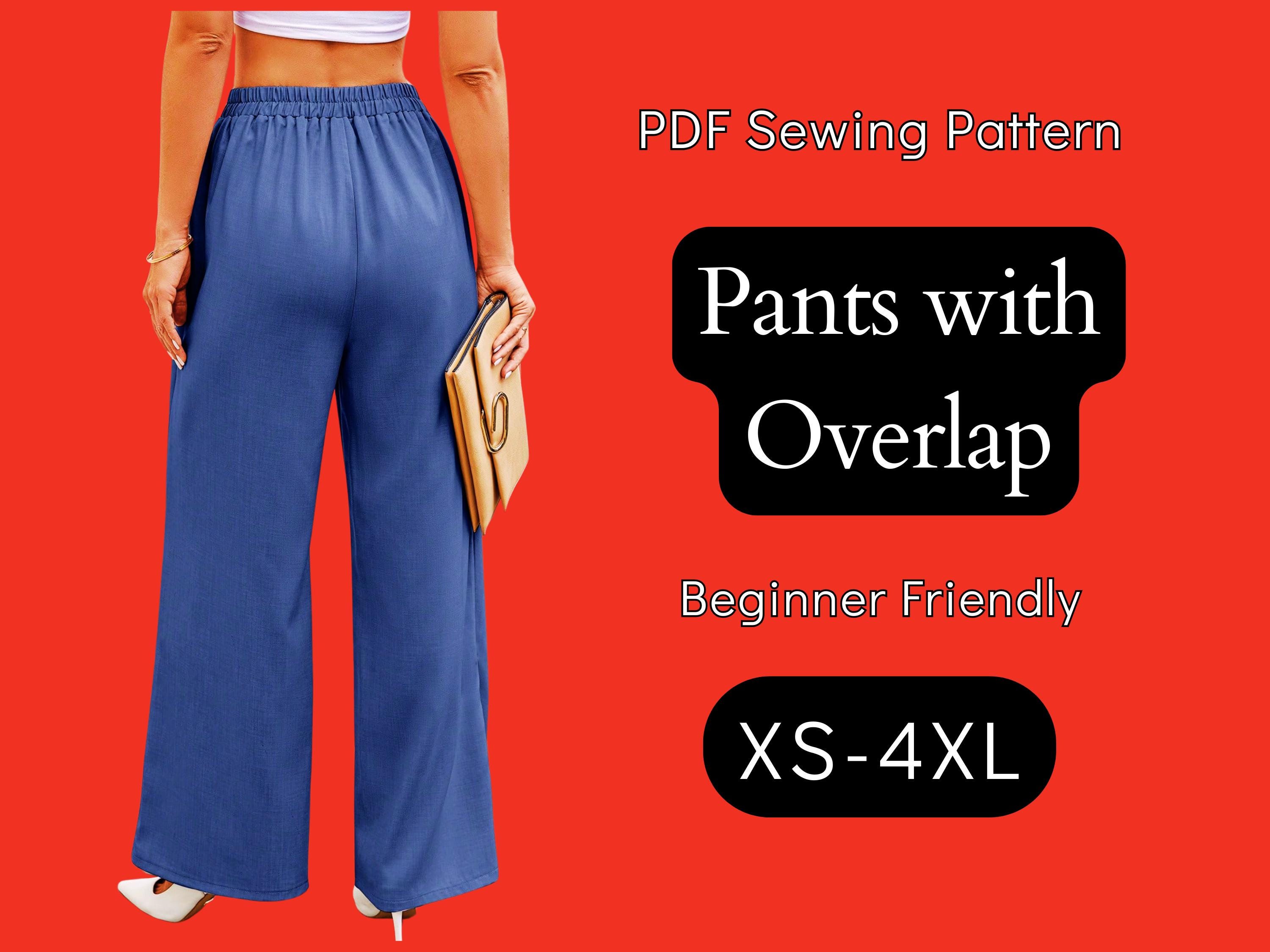 重ね合わせパンツの縫製パターン XS-4XL: ストレートレッグトラウザー