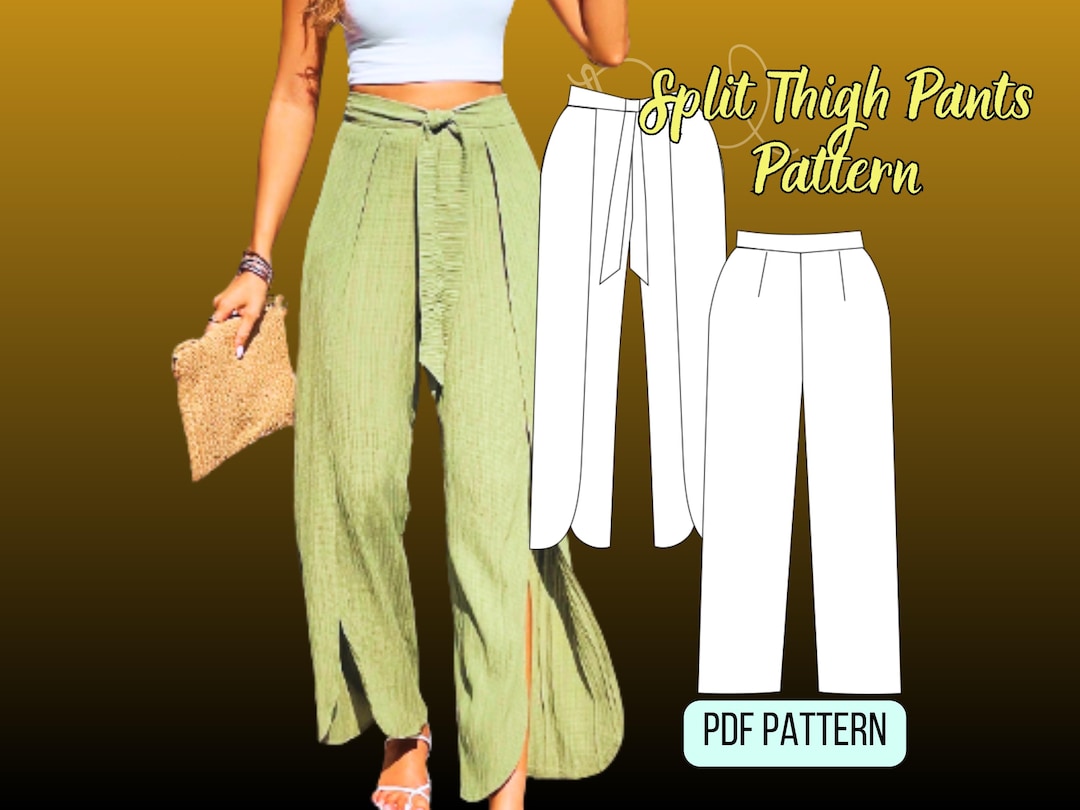 High Waist Pants Sewing Pattern: Wide Leg Palazzo Pants With Tulip