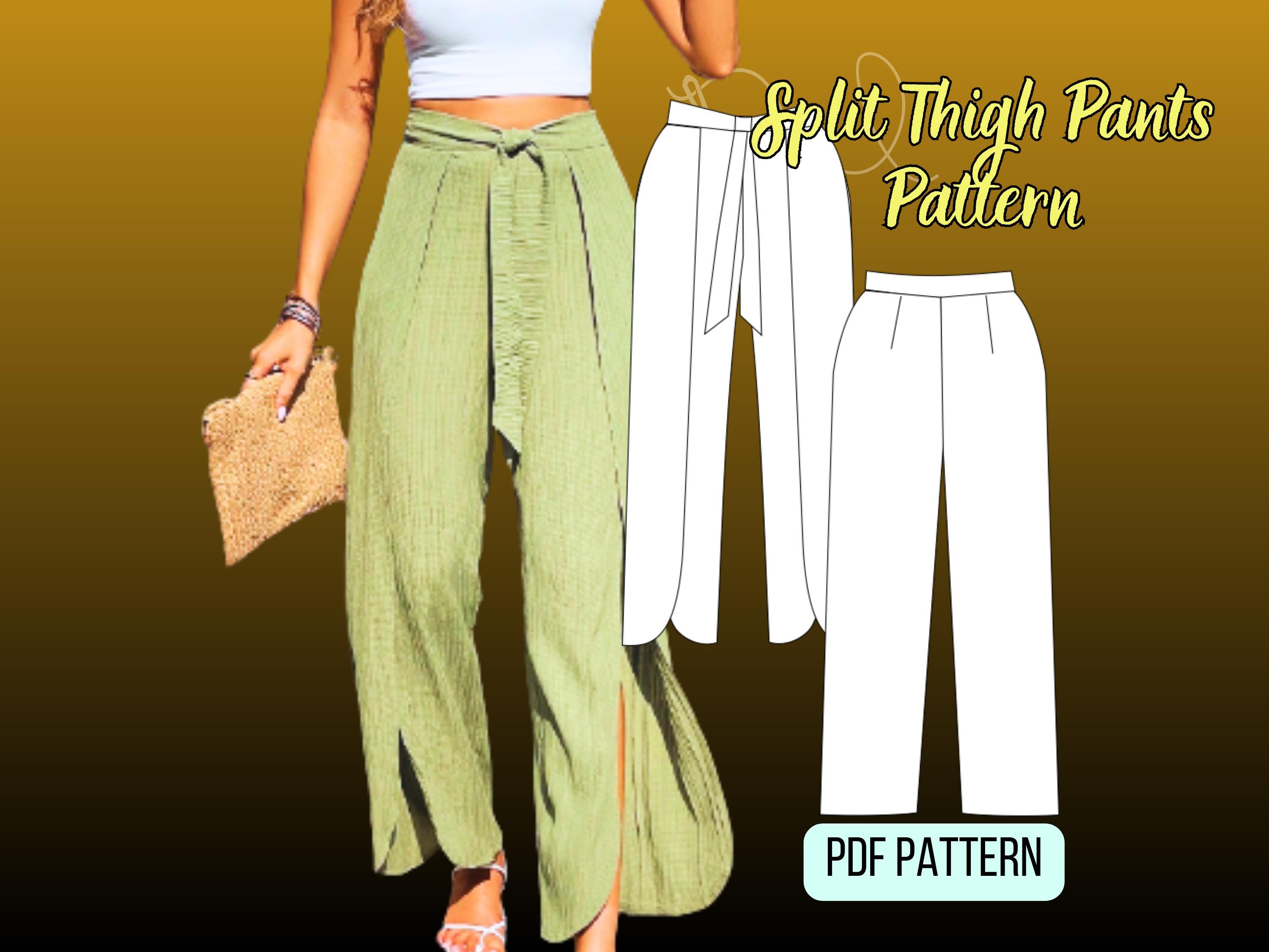 High Waist Pants Sewing Pattern: Wide Leg Palazzo Pants With Tulip