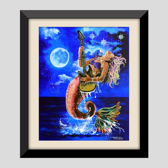 Mermaid art mermaids   No 7 nautical wall print beach house decor 